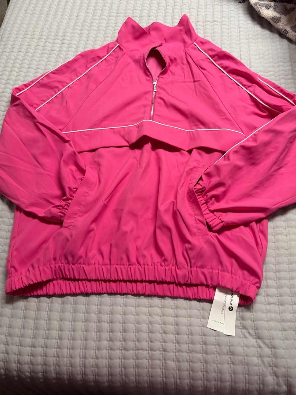 Women's Hot Pink Quarter-Zip Windbreaker Jacket